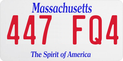 MA license plate 447FQ4