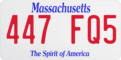 MA license plate 447FQ5