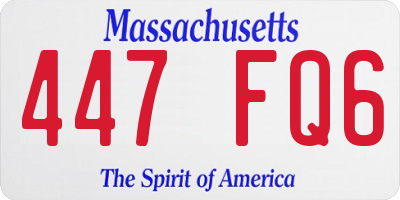 MA license plate 447FQ6