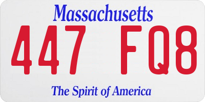 MA license plate 447FQ8