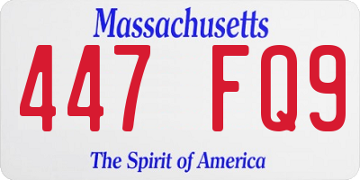 MA license plate 447FQ9