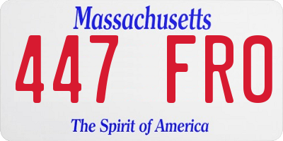 MA license plate 447FR0