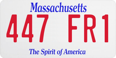 MA license plate 447FR1
