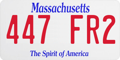 MA license plate 447FR2