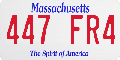 MA license plate 447FR4