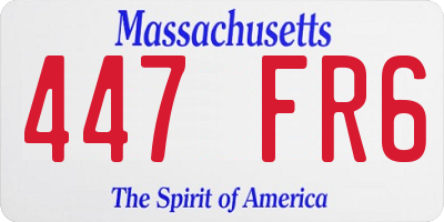 MA license plate 447FR6