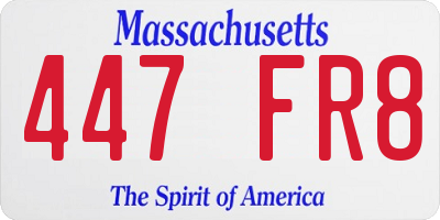 MA license plate 447FR8