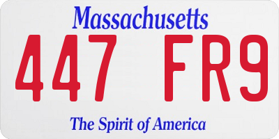 MA license plate 447FR9