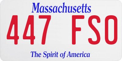 MA license plate 447FS0