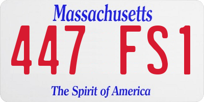 MA license plate 447FS1