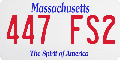 MA license plate 447FS2