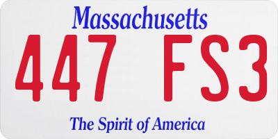 MA license plate 447FS3