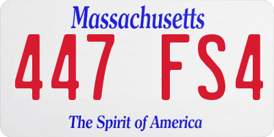 MA license plate 447FS4
