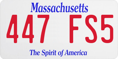 MA license plate 447FS5