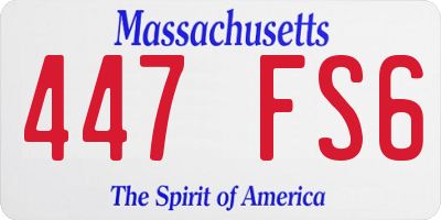 MA license plate 447FS6