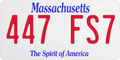 MA license plate 447FS7