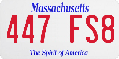 MA license plate 447FS8