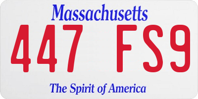 MA license plate 447FS9