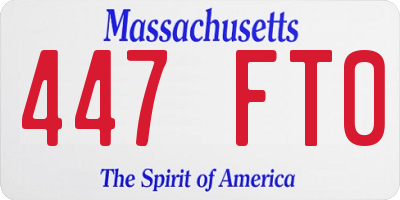 MA license plate 447FT0
