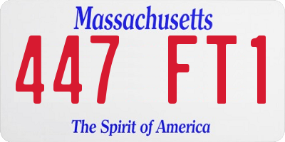 MA license plate 447FT1