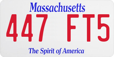 MA license plate 447FT5