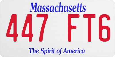 MA license plate 447FT6