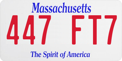 MA license plate 447FT7