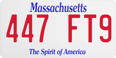 MA license plate 447FT9