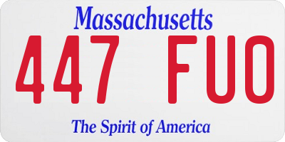 MA license plate 447FU0