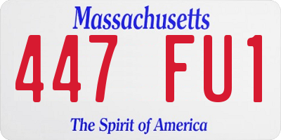 MA license plate 447FU1