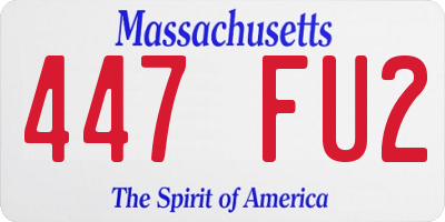 MA license plate 447FU2