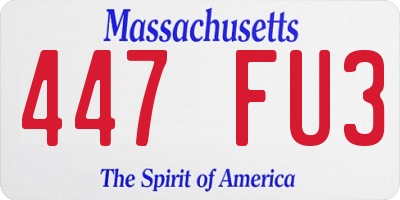 MA license plate 447FU3