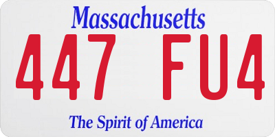 MA license plate 447FU4