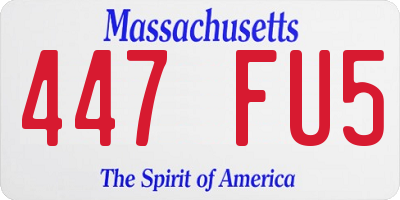 MA license plate 447FU5