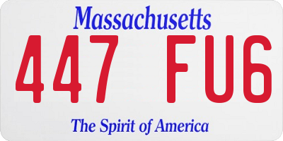 MA license plate 447FU6