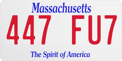 MA license plate 447FU7
