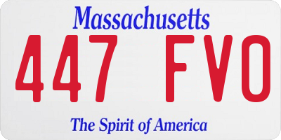 MA license plate 447FV0