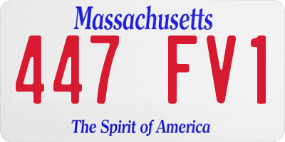 MA license plate 447FV1