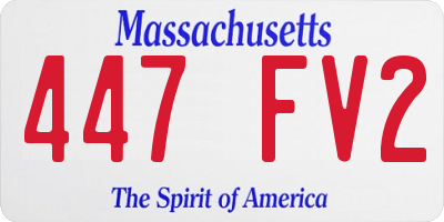 MA license plate 447FV2