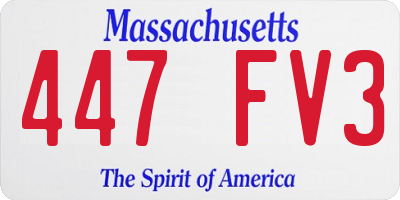 MA license plate 447FV3