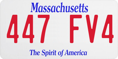 MA license plate 447FV4