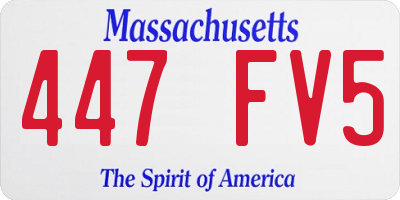 MA license plate 447FV5