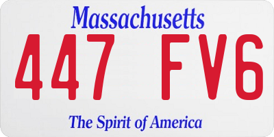 MA license plate 447FV6