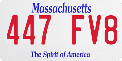 MA license plate 447FV8