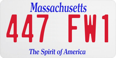 MA license plate 447FW1