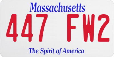 MA license plate 447FW2