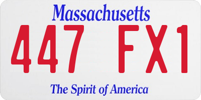 MA license plate 447FX1