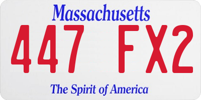 MA license plate 447FX2