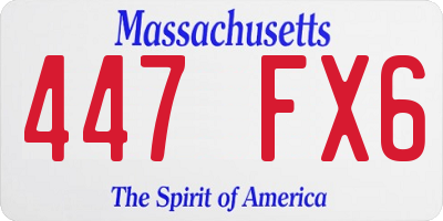 MA license plate 447FX6