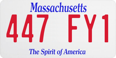 MA license plate 447FY1